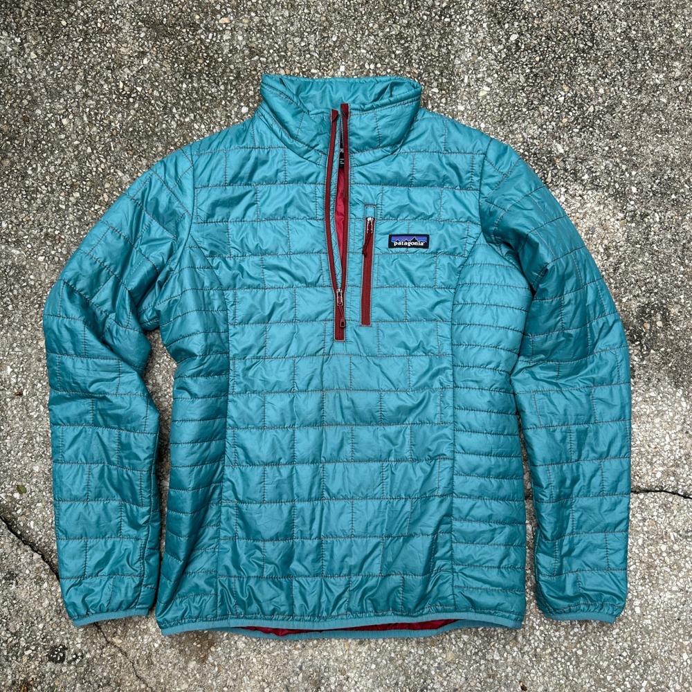 Patagonia Nano Puff Pullover Womens Small Teal Blue PrimaLoft Puffer Jacket